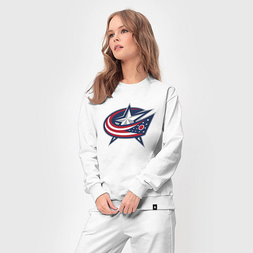 Женский костюм Columbus blue jackets - hockey team - emblem / Белый – фото 3