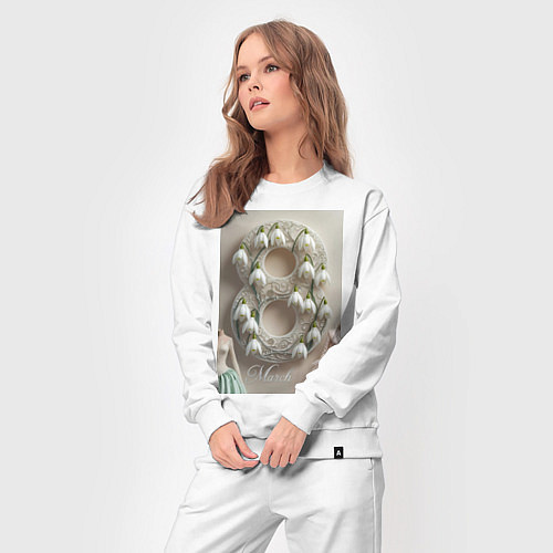 Женский костюм Ландыши девушкам на 8 марта / Белый – фото 3