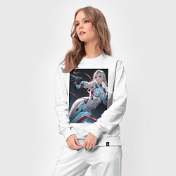 Костюм хлопковый женский Девушка-наемница, цвет: белый — фото 2