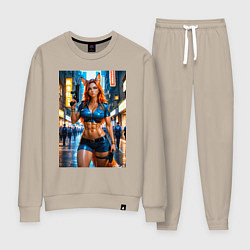 Костюм хлопковый женский Рыжая лиса-полицейский, цвет: миндальный