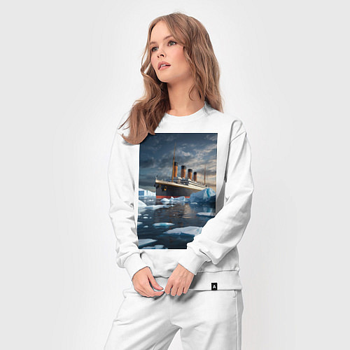 Женский костюм Титаник плывет среди айсбергов / Белый – фото 3