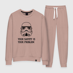 Костюм хлопковый женский Ваша безопасность ваши проблемы, цвет: пыльно-розовый