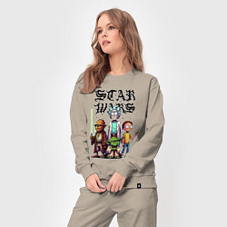 Костюм хлопковый женский Yoda and Chewbacca are friends of Rick and Morty -, цвет: миндальный — фото 2