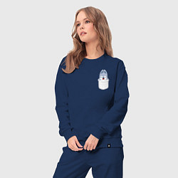 Костюм хлопковый женский Wolf Chan in pocket, цвет: тёмно-синий — фото 2