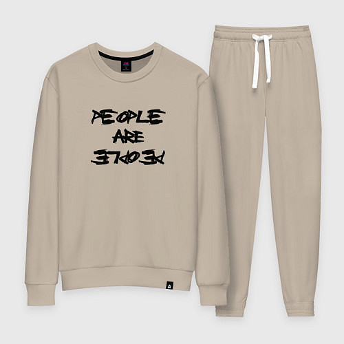 Женский костюм Depeche Mode - people are people font / Миндальный – фото 1