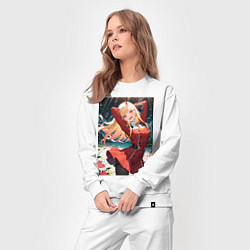 Костюм хлопковый женский Марин Китагава косплей 002 Darling in the Franxx, цвет: белый — фото 2