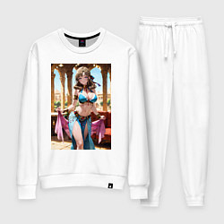 Костюм хлопковый женский Mamako oosuki в одежде танцощицы, цвет: белый