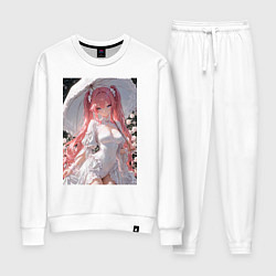 Костюм хлопковый женский Принцесса сидит под зонтиком, цвет: белый