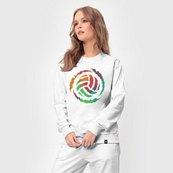 Костюм хлопковый женский Color volleyball, цвет: белый — фото 2
