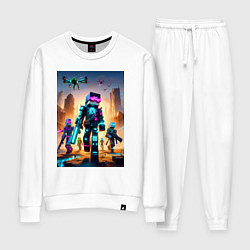 Костюм хлопковый женский Minecraft - cyberpunk ai art fantasy, цвет: белый
