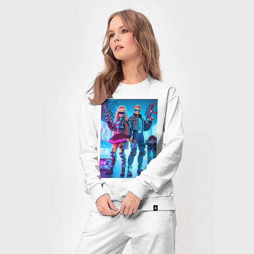 Женский костюм Ken and Barbie - cyberpunk ai art / Белый – фото 3