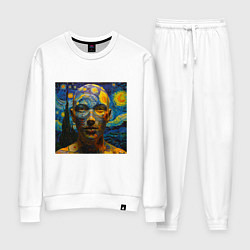 Костюм хлопковый женский Звёздный человек, цвет: белый