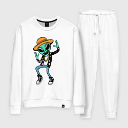 Костюм хлопковый женский Инопланетянин танцует, цвет: белый
