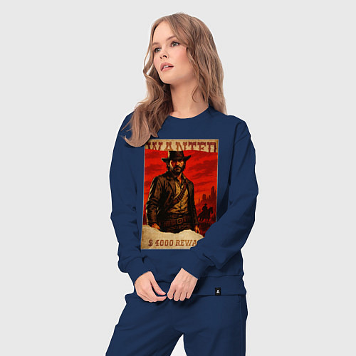 Женский костюм Red dead redemtion постер / Тёмно-синий – фото 3