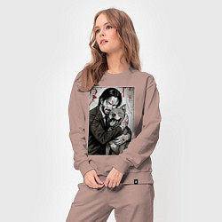 Костюм хлопковый женский Джон Уик постер, цвет: пыльно-розовый — фото 2