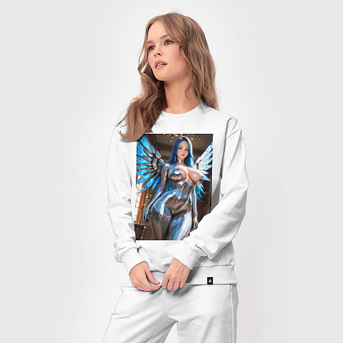 Женский костюм Девушка-ангел с механическими крыльями / Белый – фото 3