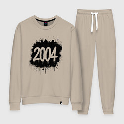 Костюм хлопковый женский 2004 всплеск краски, цвет: миндальный