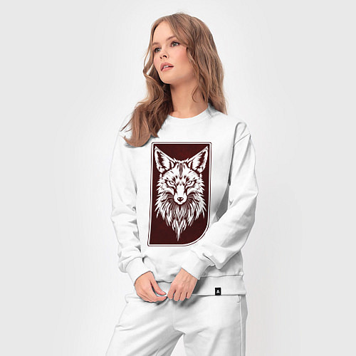 Женский костюм Лис на багровом фоне / Белый – фото 3