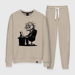 Костюм хлопковый женский Офисный планктон как есть, цвет: миндальный