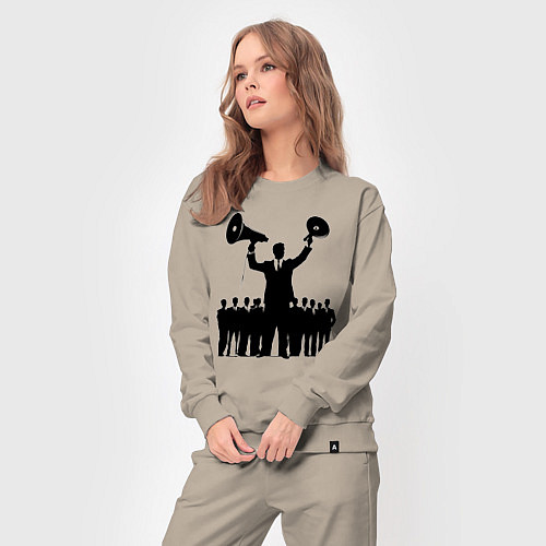 Женский костюм Пиарщик с мегафонами / Миндальный – фото 3