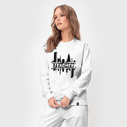 Костюм хлопковый женский Учитель в городе, цвет: белый — фото 2