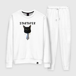 Костюм хлопковый женский Startaper кот, цвет: белый