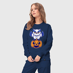 Костюм хлопковый женский Halloween owl, цвет: тёмно-синий — фото 2