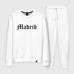 Костюм хлопковый женский Madrid is the capital of Spain, цвет: белый