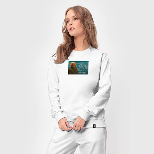 Женский костюм Альберт Эйнштейн и формула KFC мем / Белый – фото 3