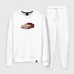 Костюм хлопковый женский Японская машина арт, цвет: белый