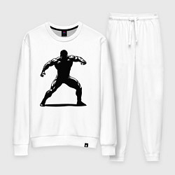 Костюм хлопковый женский Мускулистый рестлер, цвет: белый