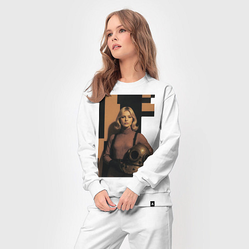 Женский костюм Девушка водолаз ретро-футуризм поп-арт 1970-е / Белый – фото 3