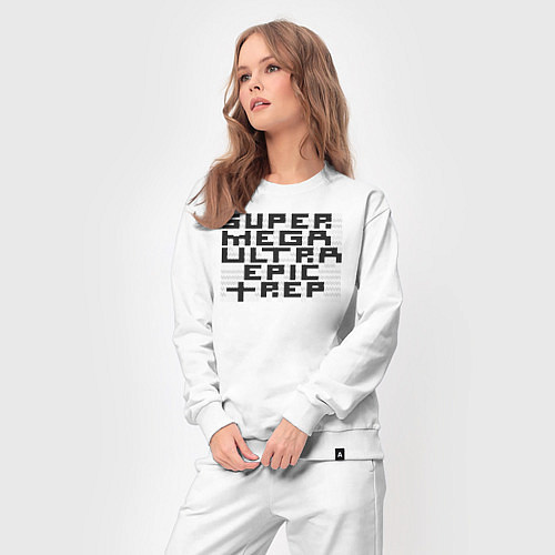 Женский костюм Пиксельный Super Mega Ultra Epic Rep - ASCII арт, / Белый – фото 3