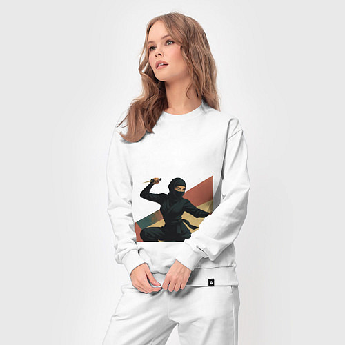 Женский костюм Ниндзя девушка / Белый – фото 3