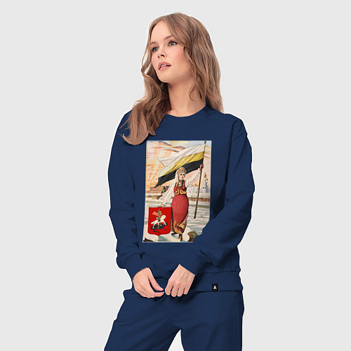 Женский костюм За правду горой цветной арт / Тёмно-синий – фото 3