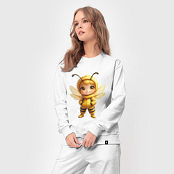 Костюм хлопковый женский Девочка-пчелка в стили чиби, цвет: белый — фото 2