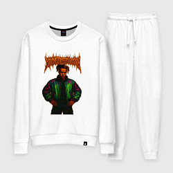 Костюм хлопковый женский XXXTentacion в стиле хардкор, цвет: белый