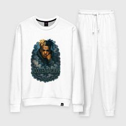 Костюм хлопковый женский XXXTentacion внутри облаков, цвет: белый