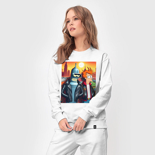 Женский костюм Фрай и Бендер жители Нью-Йорка / Белый – фото 3