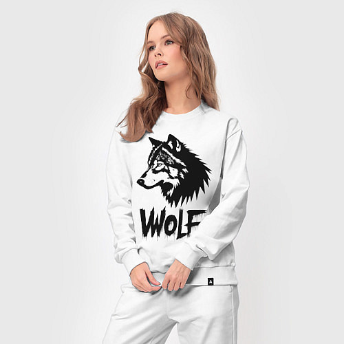 Женский костюм Волк в стиле граффити / Белый – фото 3
