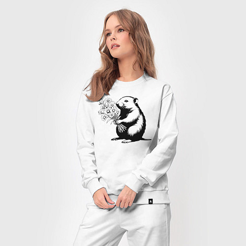 Женский костюм Крот с цветами / Белый – фото 3