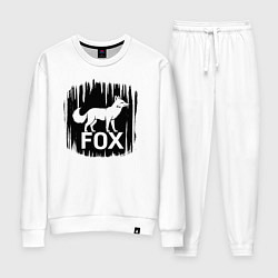 Костюм хлопковый женский Лис в лесу, цвет: белый