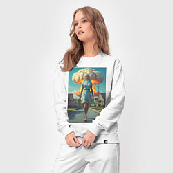 Костюм хлопковый женский Девушка в костюме монашки уходит от взрыва, цвет: белый — фото 2