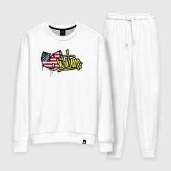 Костюм хлопковый женский USA Wu-Tang, цвет: белый