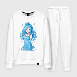 Костюм хлопковый женский Вода-тян, цвет: белый