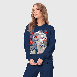 Костюм хлопковый женский Клинок, рассекающий демонов Даки, цвет: тёмно-синий — фото 2