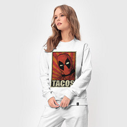 Костюм хлопковый женский Deadpool tacos, цвет: белый — фото 2