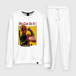 Костюм хлопковый женский Deadpool we can do it, цвет: белый