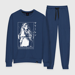 Костюм хлопковый женский Фрирен - old poster, цвет: тёмно-синий