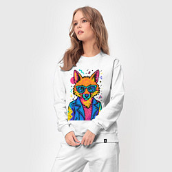Костюм хлопковый женский Лиса Pop Colors, цвет: белый — фото 2